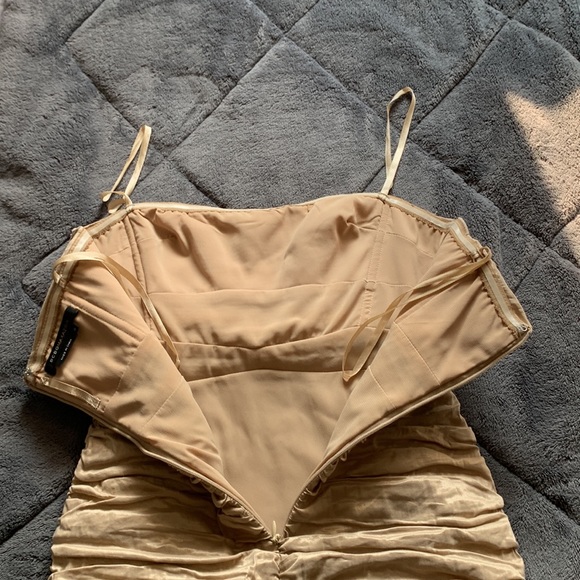 BCBGMAXAZRIA Gold and Black Strapless Evening Dress - Picture 14 of 16